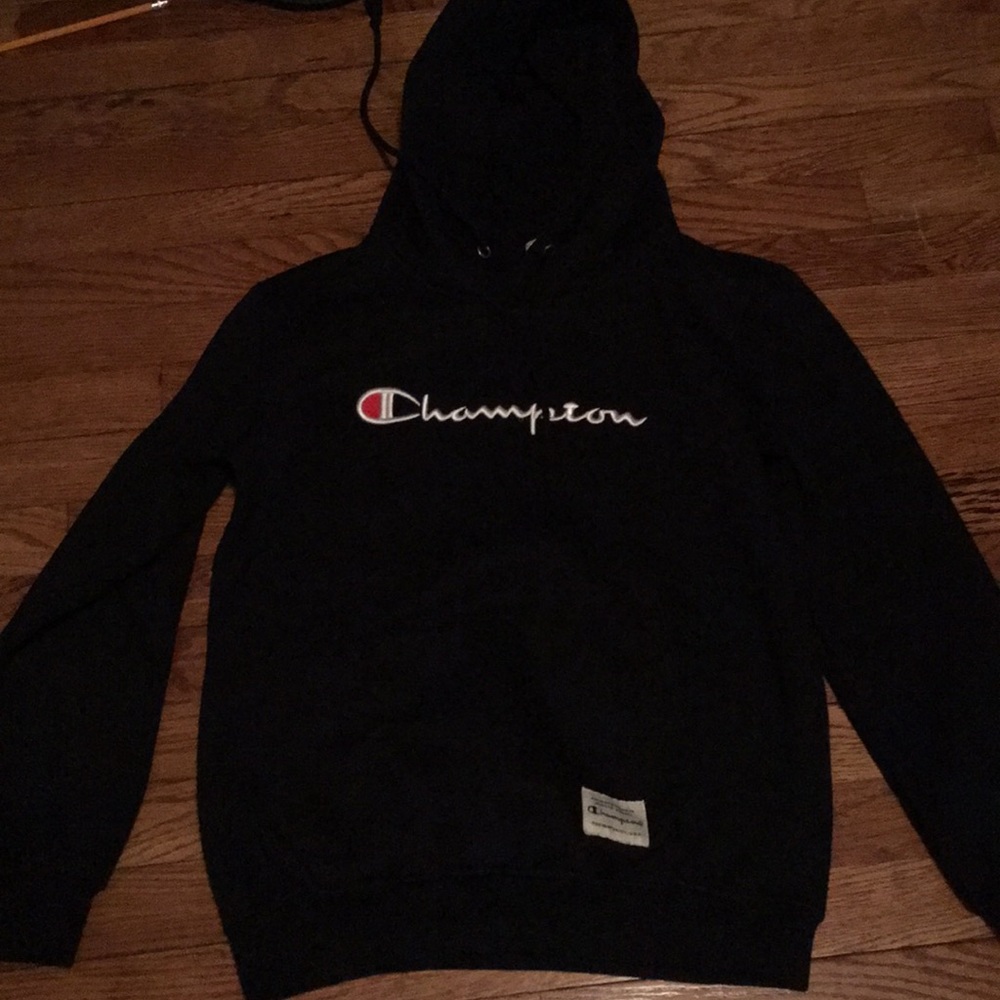 Black Champion Hoodie Size M (Fits S-M)